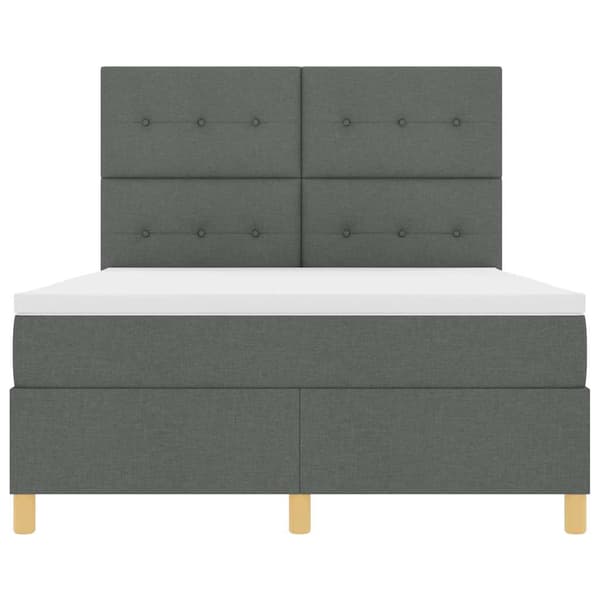vidaXL Box spring seng med madras Mørkegrå 160 x 200 cm Stof