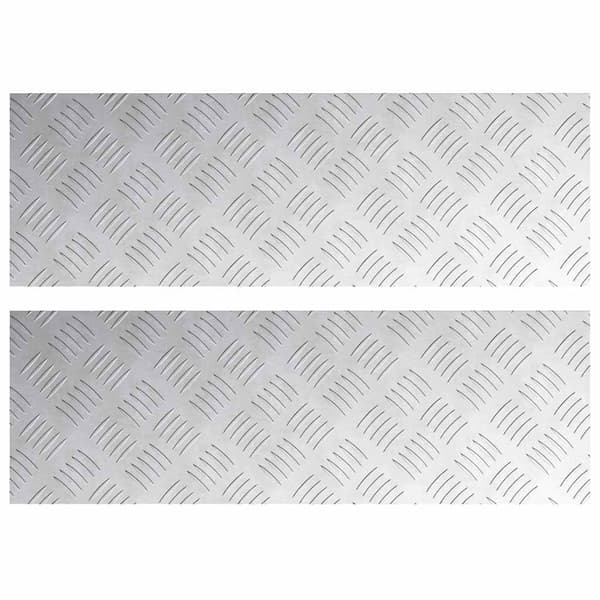 vidaXL Trappe Tread Rektangulær 2 pcs Sølv 75 x 25 cm Aluminium