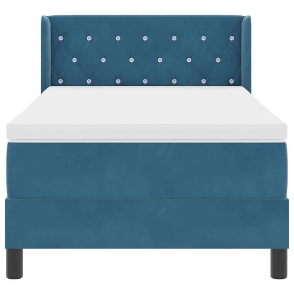 vidaXL Box spring seng med madras Mørk blå 190 x 90 cm Polyester