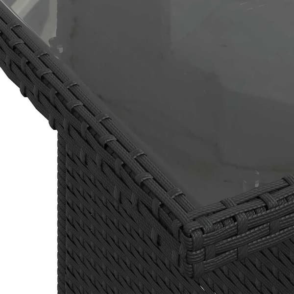 vidaXL Sofa Sæt med pude 6 pcs Sort polyrattan
