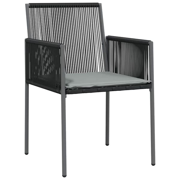 vidaXL Have Spisebordssæt 7 pcs Sort Poly rattan