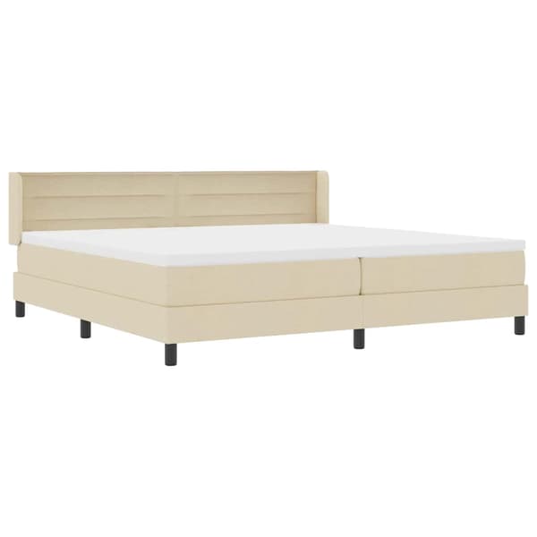 vidaXL Box spring seng med madras Creme 200 x 200 cm Polyester