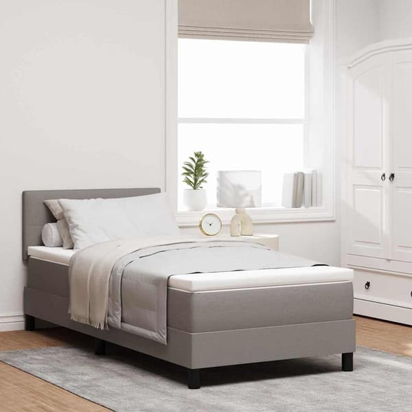 vidaXL Box spring seng med madras Gråbrun 100 x 200 cm Stof