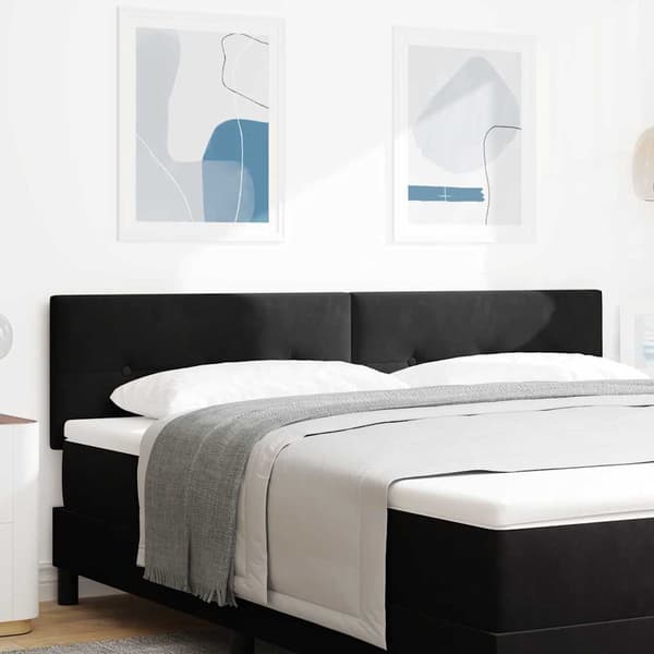 vidaXL Hovedgærde Sort 180 cm Fløjl