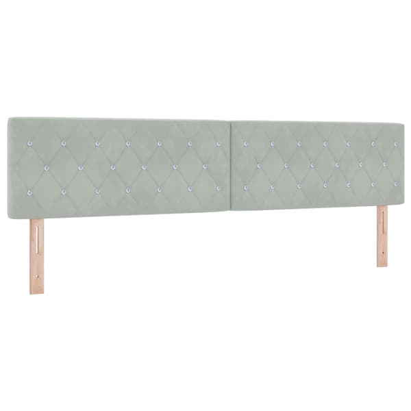 vidaXL Box spring seng med madras Lysegrå 200 x 200 cm Polyester