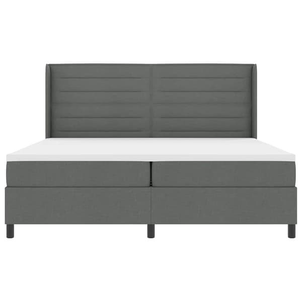 vidaXL Box spring seng med madras Mørkegrå 200 x 200 cm Stof