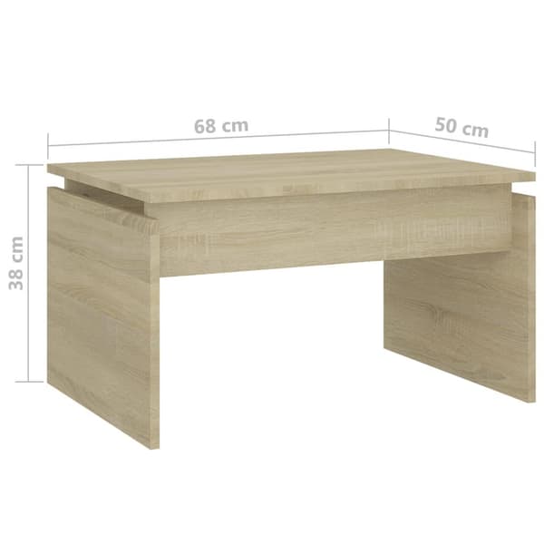 vidaXL sofabord 68x50x38 cm spånplade sonoma-eg