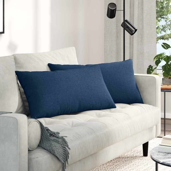 vidaXL Sofapuder 2 pcs Blå 80 x 40 cm Stof
