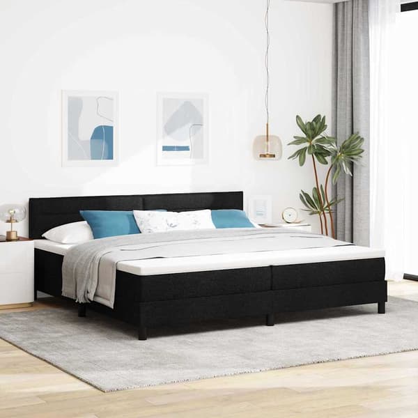 vidaXL Box spring seng med madras Sort 200 x 200 cm Stof