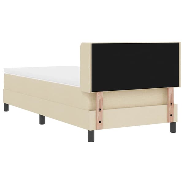 vidaXL Box spring seng med madras Creme 200 x 90 cm Polyester
