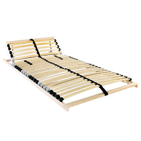 vidaXL Lamelbund Brun 140 x 190 cm Solid bøg