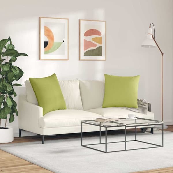 vidaXL Sofapuder 2 pcs Lys grøn 80 x 80 cm Stof