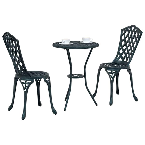 vidaXL Have Bistro Sæt 3 pcs Grøn Aluminium