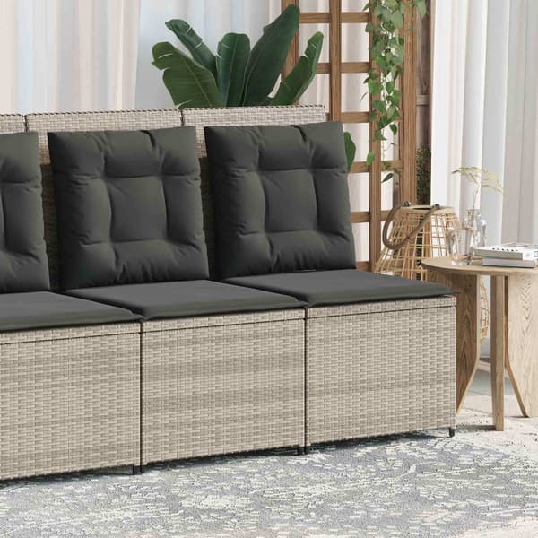 vidaXL Havemøbelsofa med pude Lysegrå polyrattan