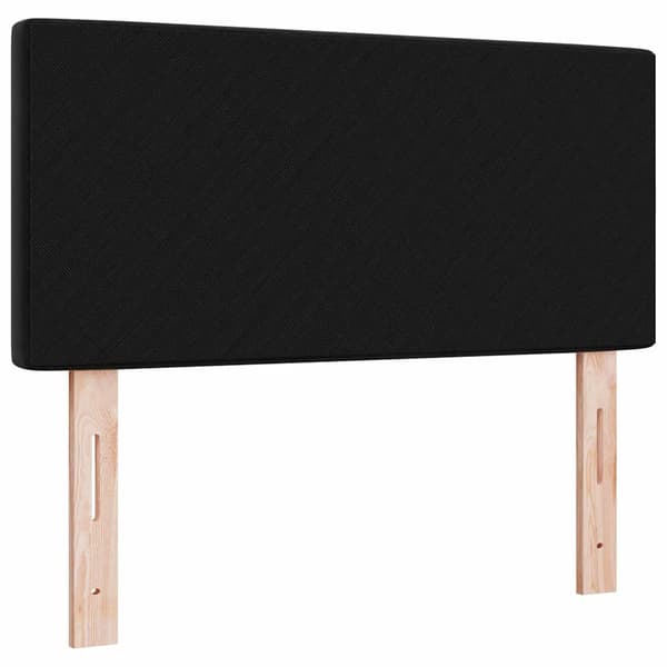 vidaXL LED sengegavl med LED -strimmellys Sort 90 cm Polyester