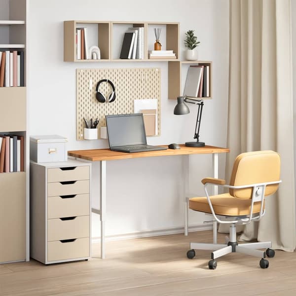vidaXL bordplade 120x50x2,5 cm massivt egetræ rektangulær lysebrun