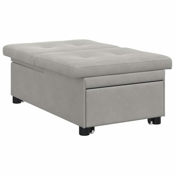 vidaXL Udtrækssofa Lysegrå 194 x 67 x 82 cm Microfiber