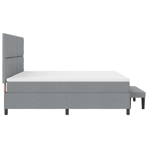 vidaXL Box spring seng med madras Lysegrå 200 x 200 cm Stof