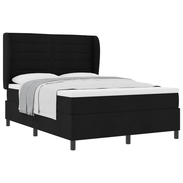 vidaXL Box spring seng med madras Sort 140 x 200 cm Stof
