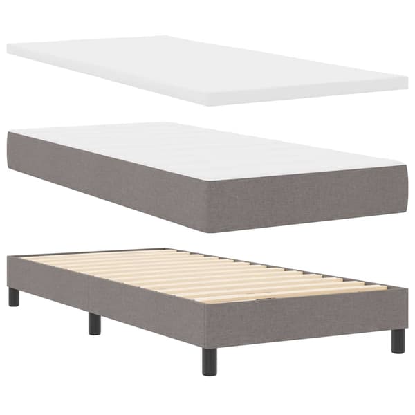 vidaXL Box spring seng med madras Gråbrun 200 x 90 cm Polyester
