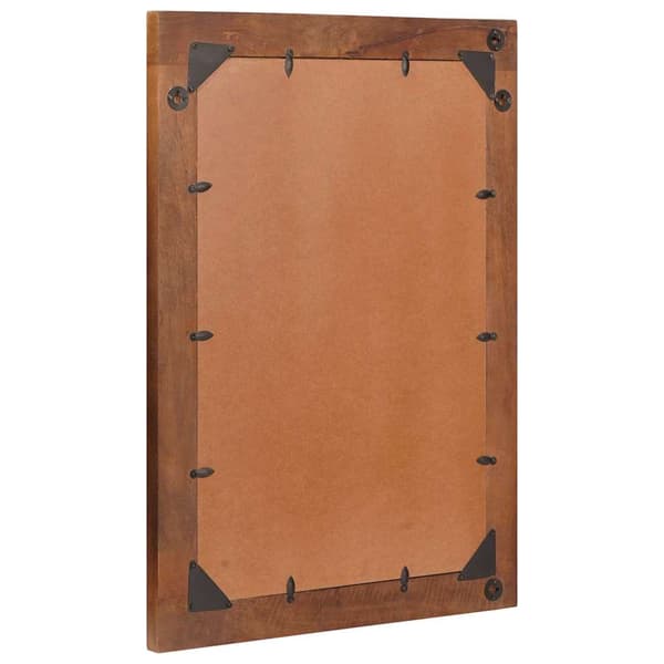 vidaXL Spejl Brun og Sølv 50 x 2,5 x 70 cm Solid Mango træ og glas