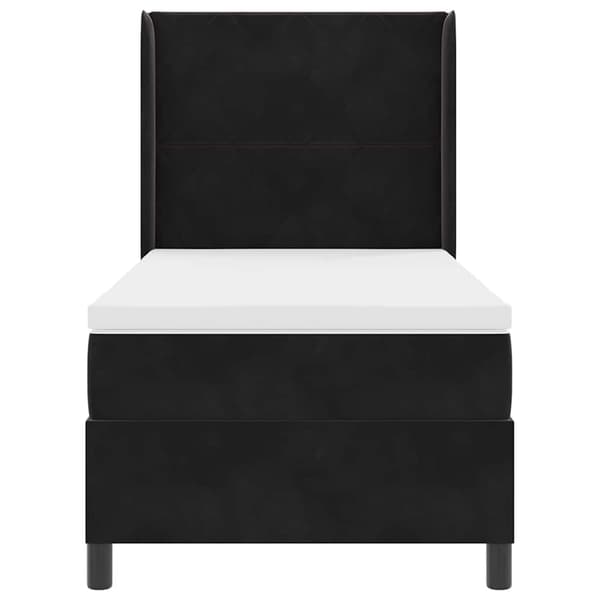 vidaXL Box spring seng med madras med LED Sort 100 x 200 cm Fløjl