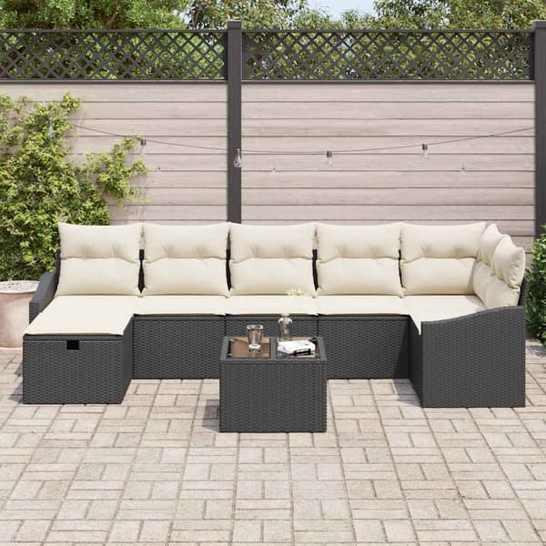 vidaXL Sofa Sæt med pude 7 pcs polyrattan