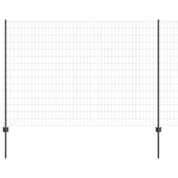 vidaXL Hegn med post Grå 1,6 x 10 m Stål og PVC
