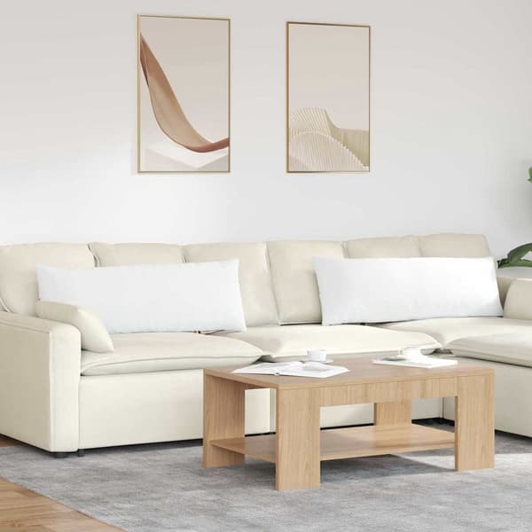 vidaXL Sofapuder 2 pcs Hvid 120 x 40 cm Stof