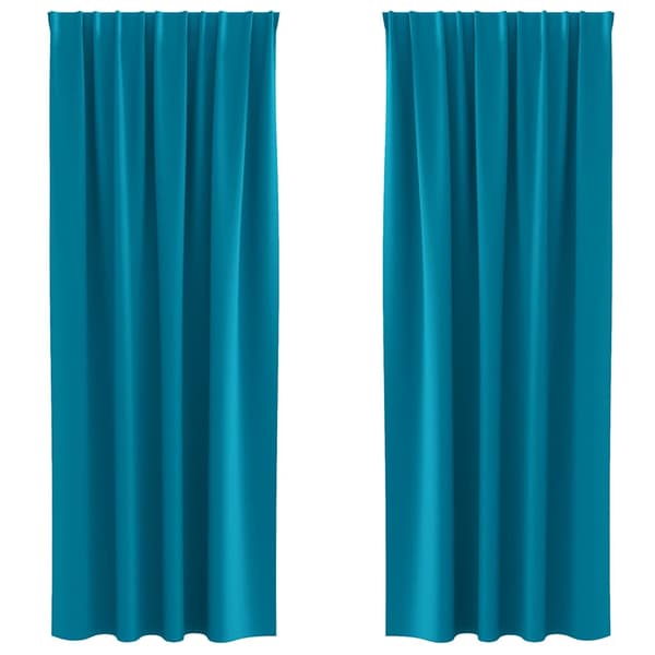 vidaXL Gardiner med gardiner 2 pcs Turkis Polyester