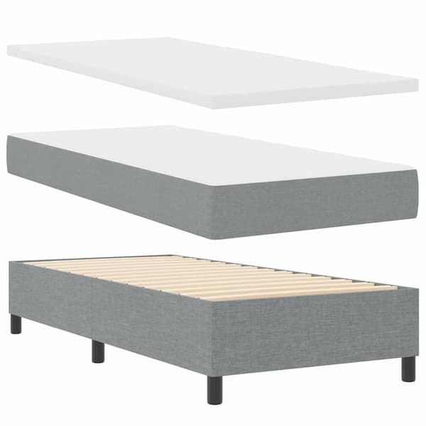 vidaXL Box spring seng med madras Lysegrå 80 x 200 cm Stof