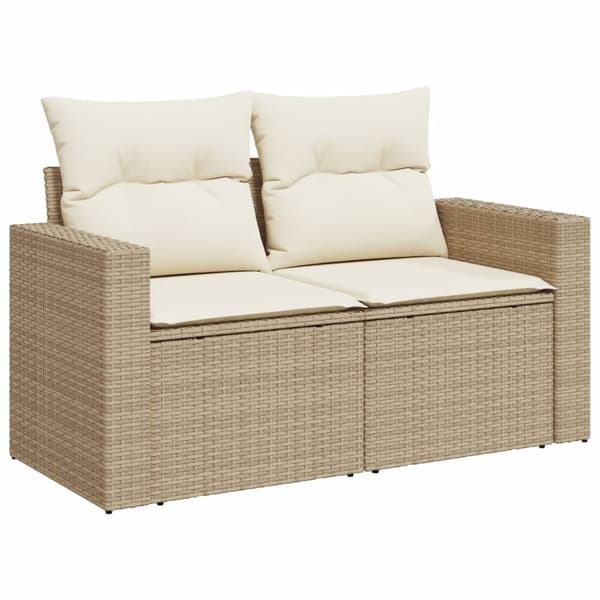 vidaXL sofasæt til haven 11 dele med hynder polyrattan beige