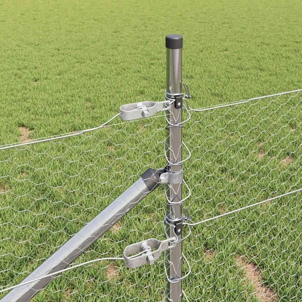vidaXL Hegnspæl Sølv 25 x 1 m (25 mm mesh) Stål
