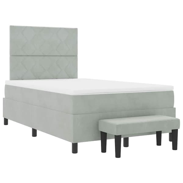 vidaXL Box spring seng med madras Lysegrå 120 x 200 cm Fløjl