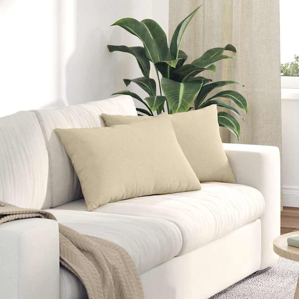 vidaXL Sofapuder 2 pcs Creme 60 x 40 cm Stof