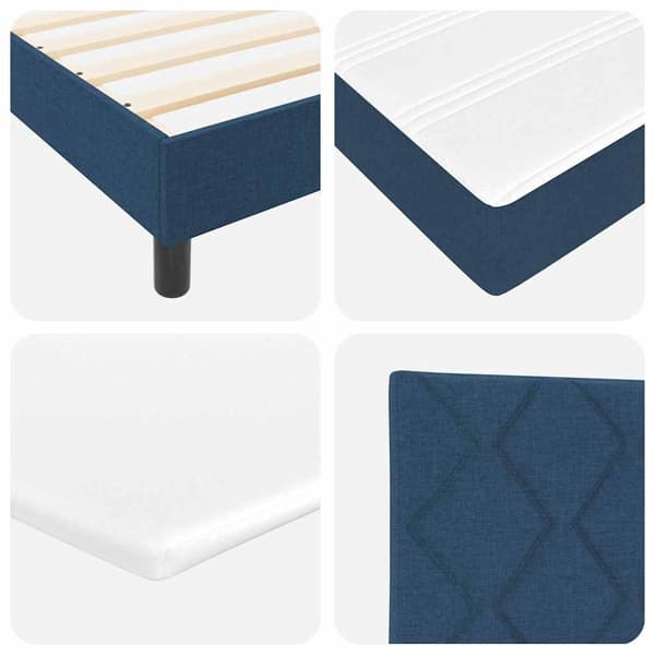 vidaXL Box spring seng med madras Blå 200 x 90 cm Polyester