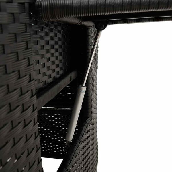 vidaXL havestol med lænefunktion og sidebord polyrattan sort