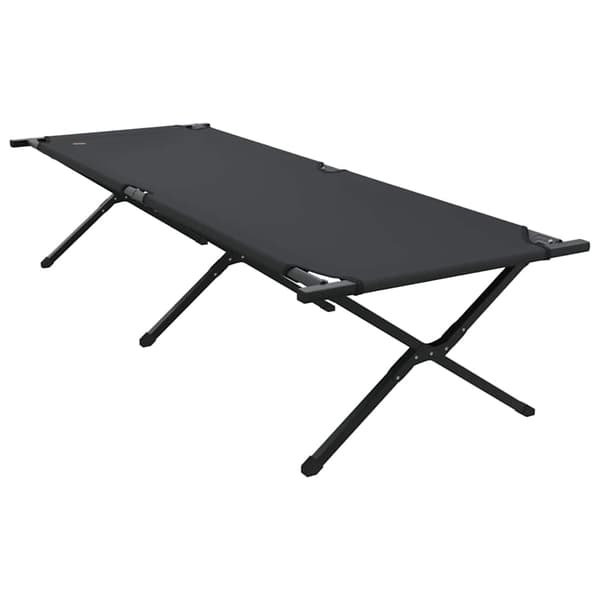 vidaXL Foldende Camping Seng Sort Oxford stof