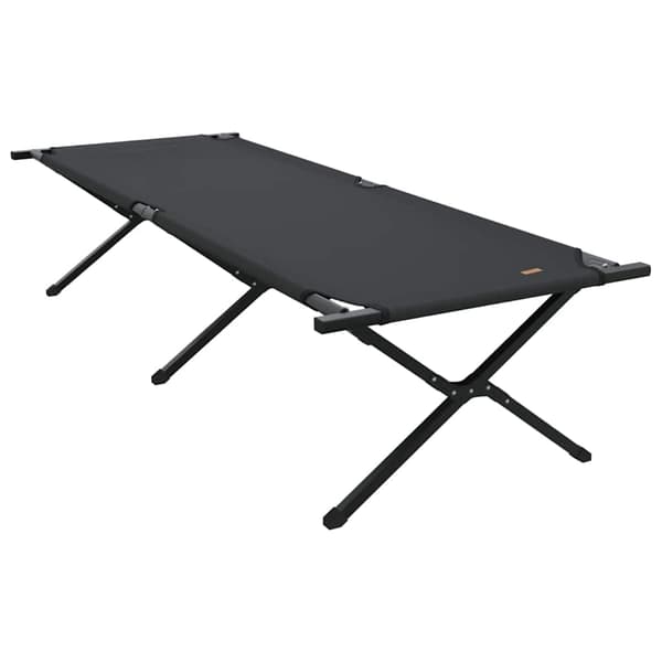 vidaXL Foldende Camping Seng Sort Oxford stof