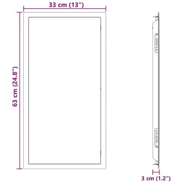 vidaXL Access Panel Valkoinen 63 x 33 x 3 cm Teräs