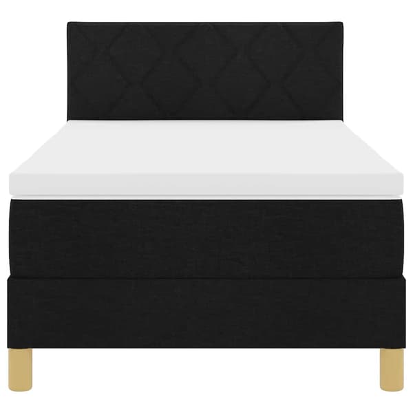 vidaXL LED Box Spring Bed med madras med LED Sort 90 x 200 cm Stof