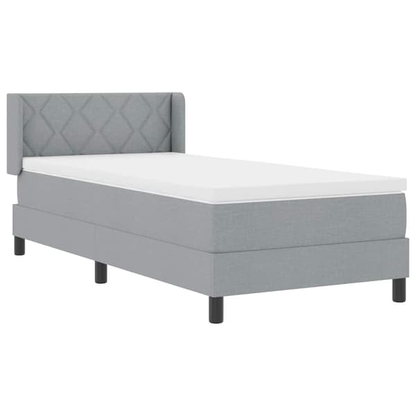 vidaXL Box spring seng med madras Lysegrå 190 x 90 cm Polyester