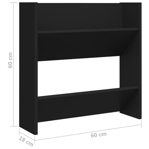 vidaXL væghængte skoskabe 4 stk. 60x18x60 cm spånplade sort