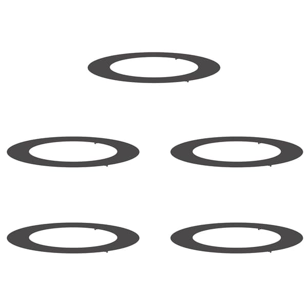 vidaXL Flade Træ Ringene 5 pcs Sort Ø60 / 90 cm Stål