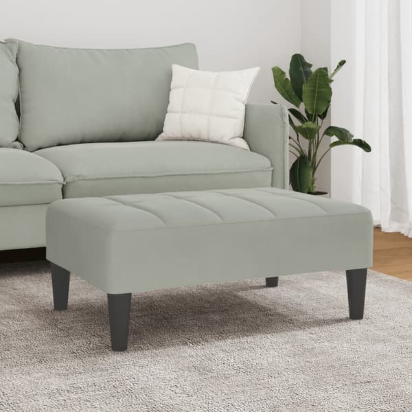 vidaXL Puf lysegrå 77x55x31 cm fløjl