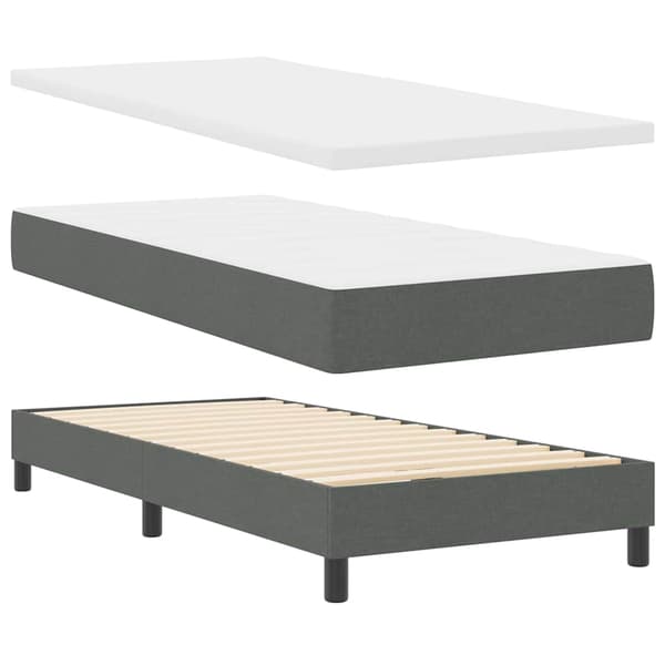vidaXL Box spring seng med madras Mørkegrå 200 x 160 cm Polyester