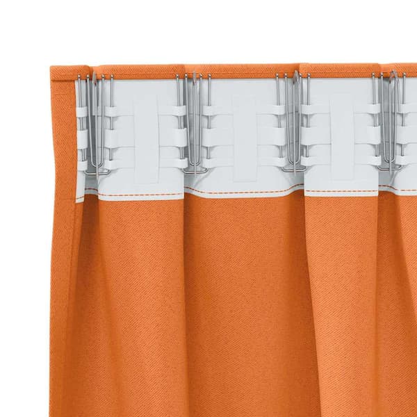 vidaXL Gardiner med gardiner 2 pcs Lys orange Polyester
