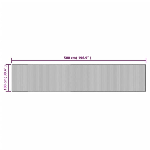 vidaXL Matto suorakaide musta 100x500 cm bambu
