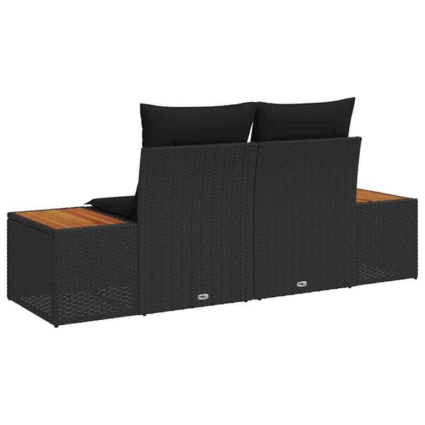 vidaXL Havemøbelsofa Sort 184 x 62 x 85cm polyrattan
