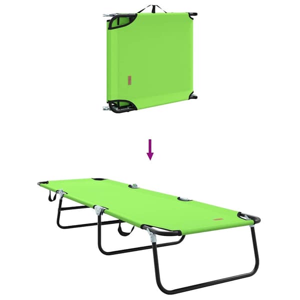 vidaXL Foldestol 2 pcs Grøn 188 x 57 x 86,5 cm Polyester